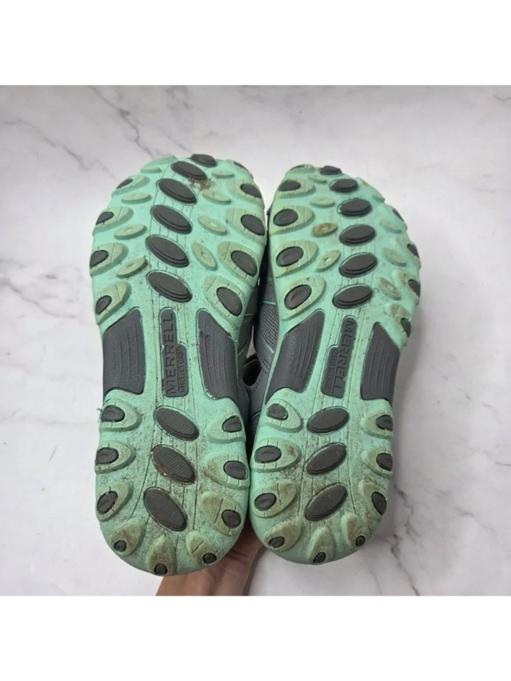 Merrell Hydro H2O Closed Toe Sandals Grey Teal Hiking Outdoors Youth Girls 5